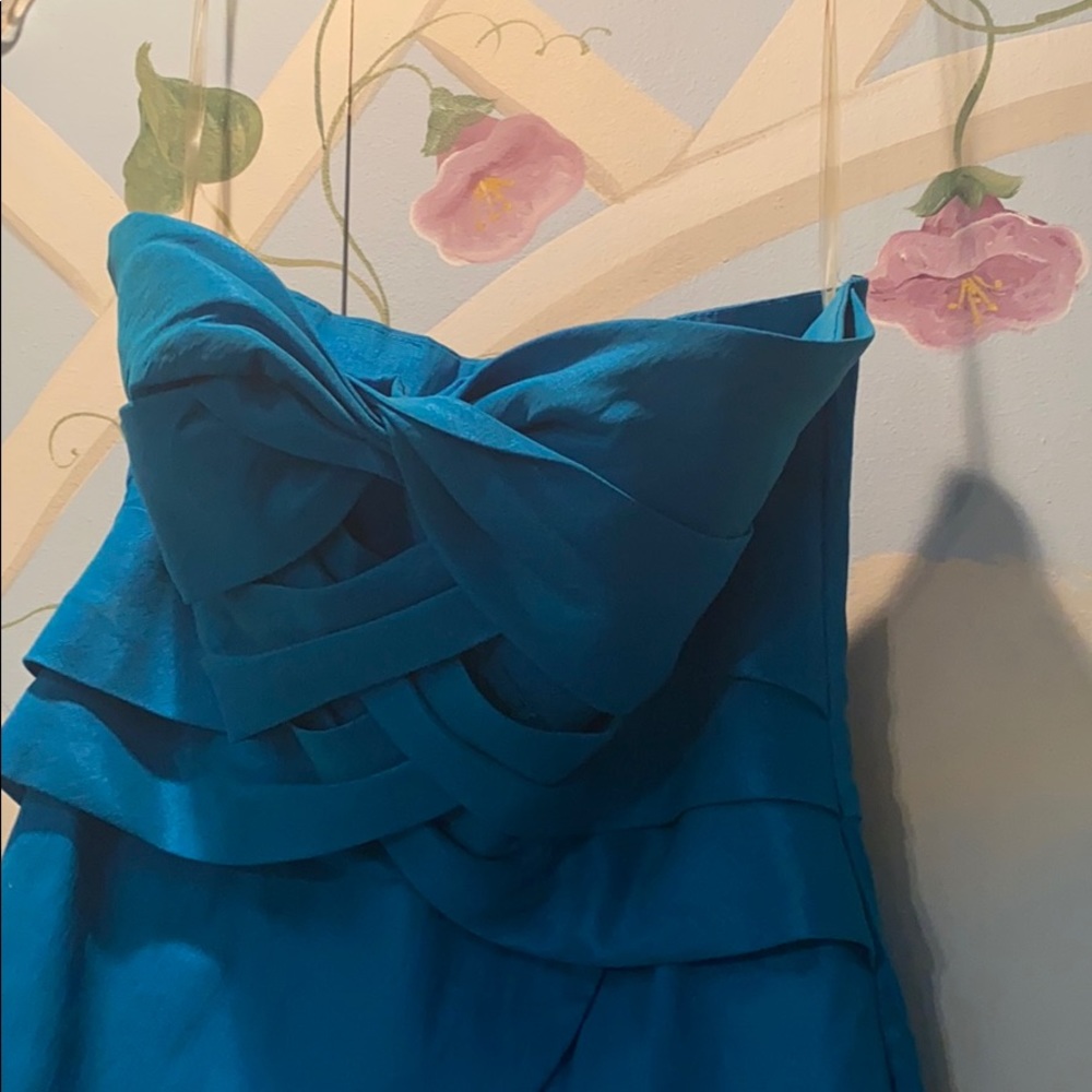Romeo and Juliet Couture turquoise strapless dress - Picture 6 of 8